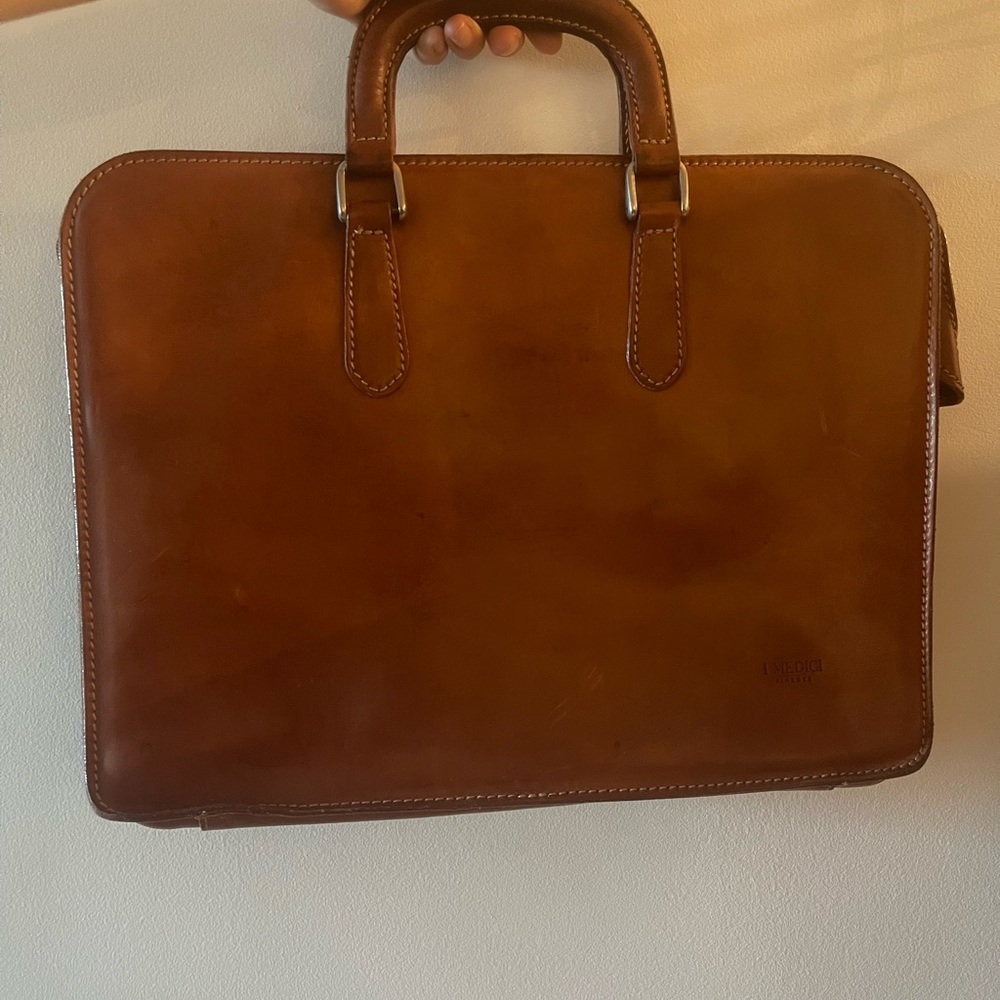 I MEDICI Brown Leather Briefcase